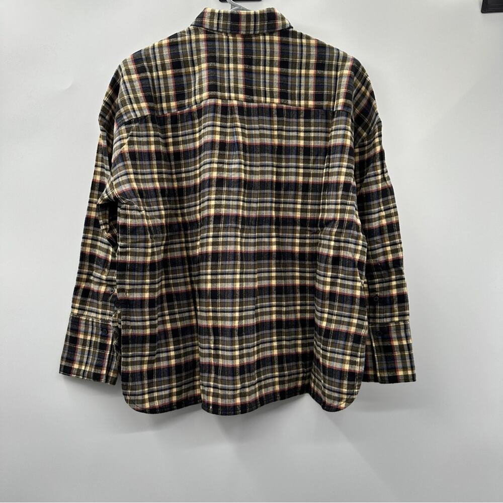 Everlane Boxy‎ Plaid Brown Multicolor Flannel Button Down Shirt Shacket Sz S NEW - Picture 6 of 10